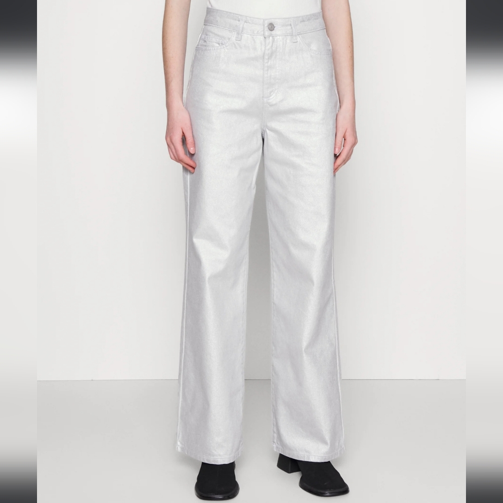 NWT ALIGNE Silver Metallic Freda Jeans
